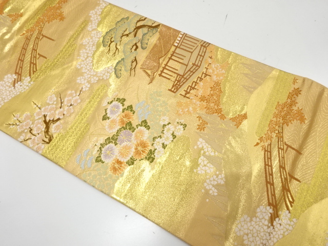 JAPANESE FUKURO OBI / WOVEN FLORAL PLANTS